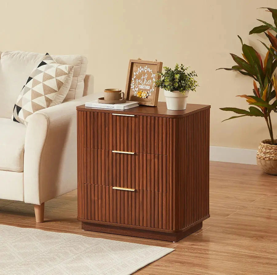 Luscan Walnut Drawer Nightstand (23.6")