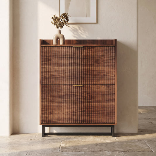 Aveline Elan Fluted Shoe Cabinet (31.5")