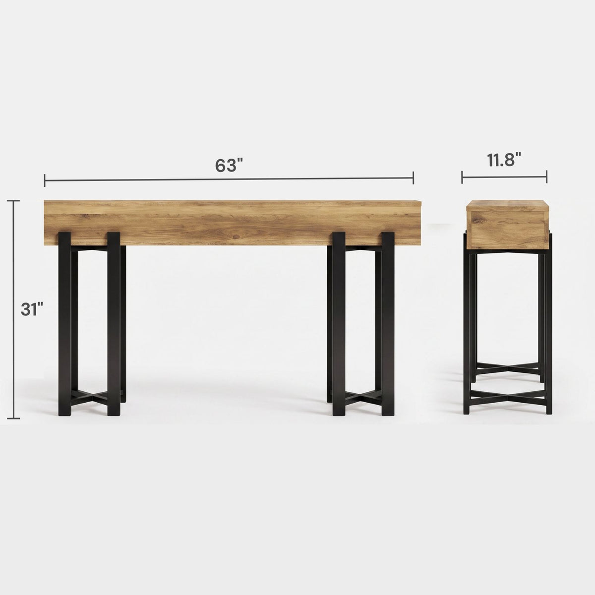 Valcera Iron-Leg Console Table (63")