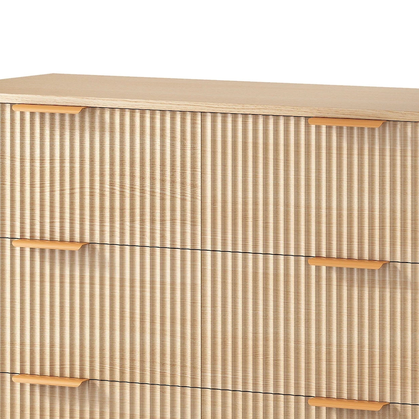 Perrin Fluted 6-Drawer Dresser (39.4")