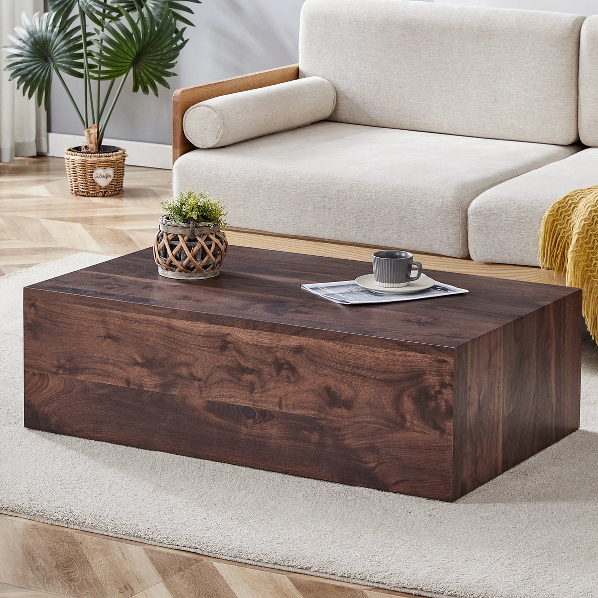Soren Travertine Coffee Table (39.4")