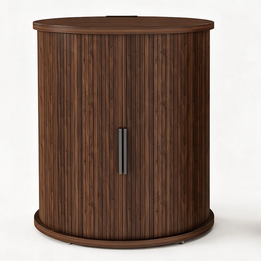 Thalor Walnut-Toned Charging Nightstand