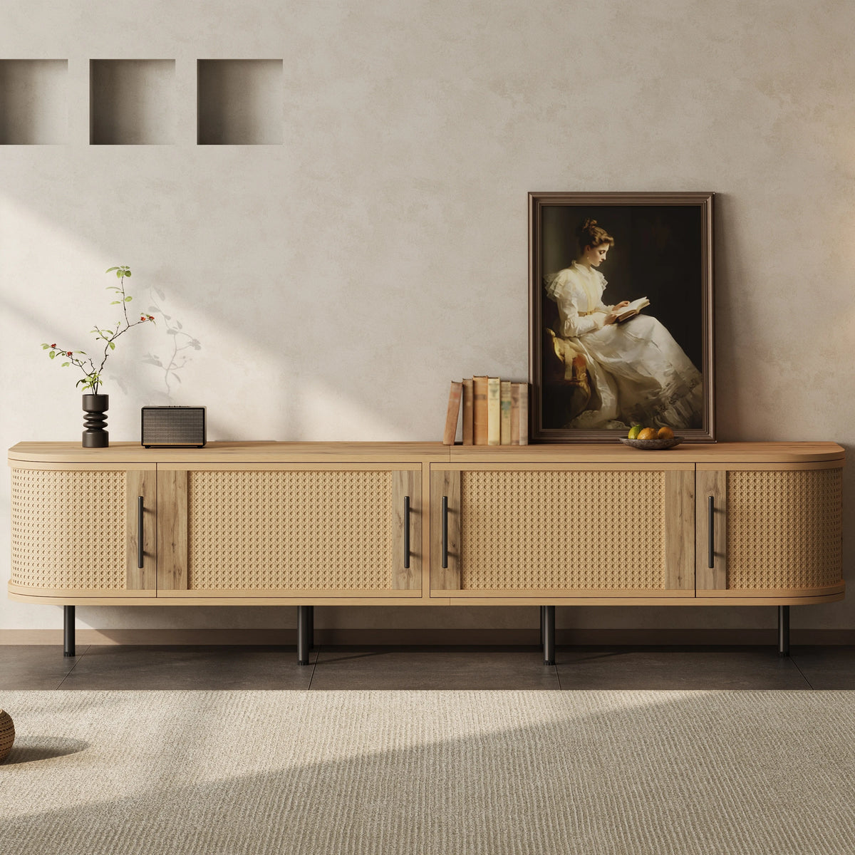 Sorell Rattan Media Console (71")