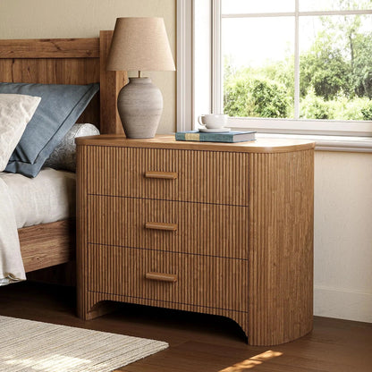 Montaigne Fluted Oak Nightstand (31.5")