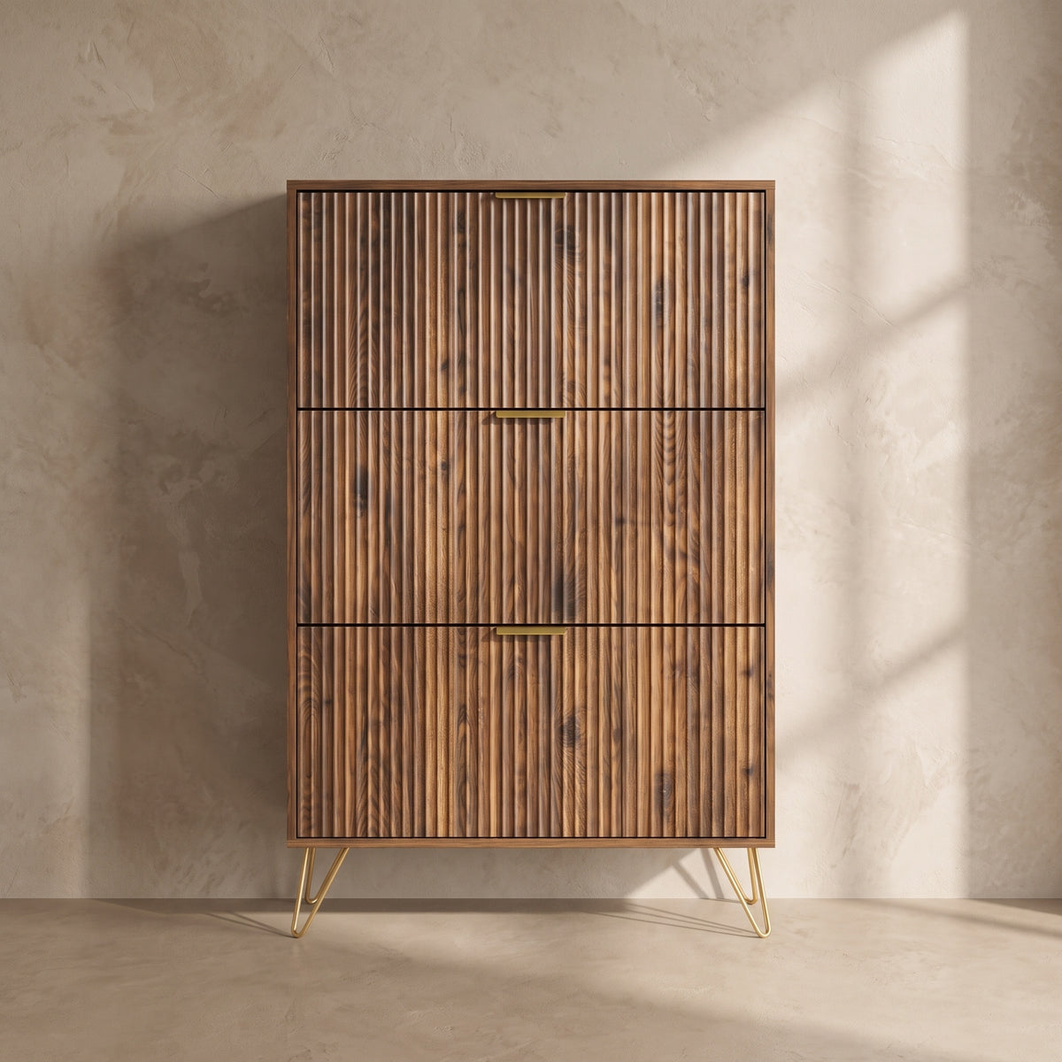 Marlowe Fluted Flip Shoe Cabinet (31.5")