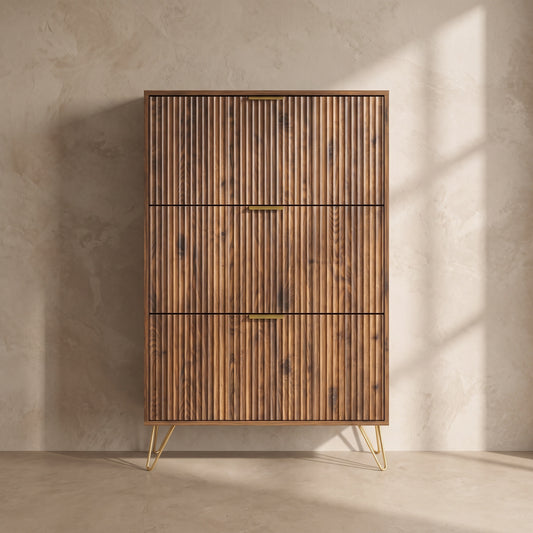Marlowe Fluted Flip Shoe Cabinet (31.5")