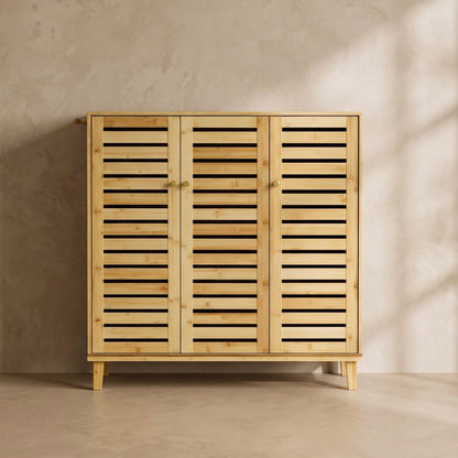Sorella Bamboo Slatted Shoe Cabinet (35.6")