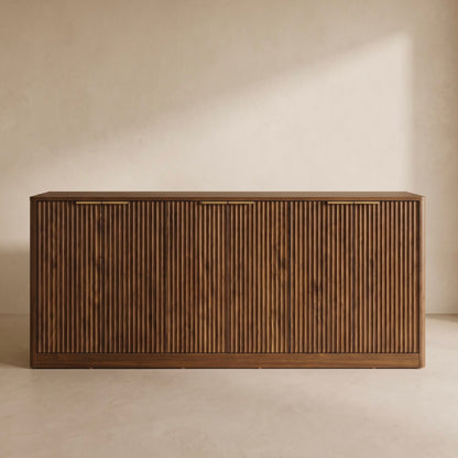 Ismara Walnut Fluted Console Table (67")
