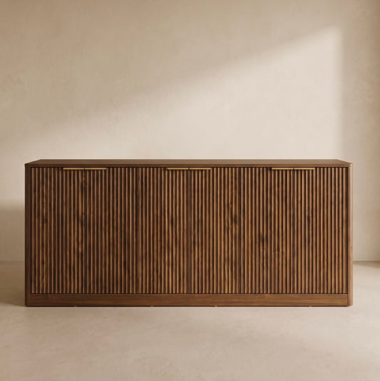 Ismara Walnut Fluted Console Table (67")