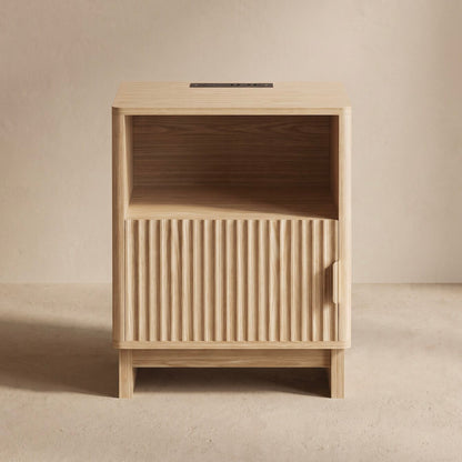 Nerath Natural Fluted Nightstand