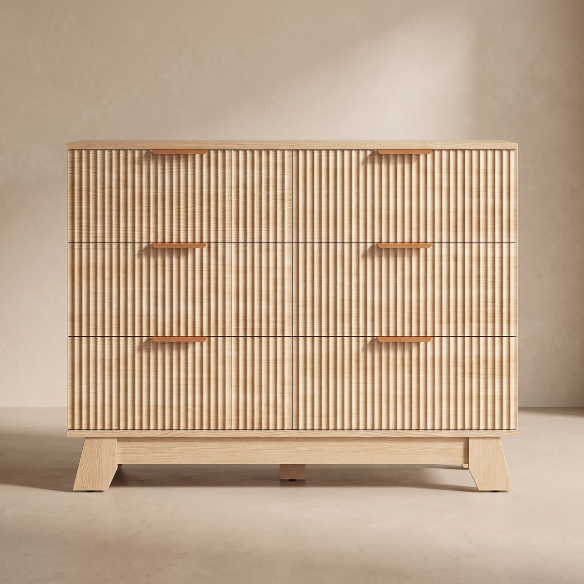 Perrin Fluted 6-Drawer Dresser (39.4")