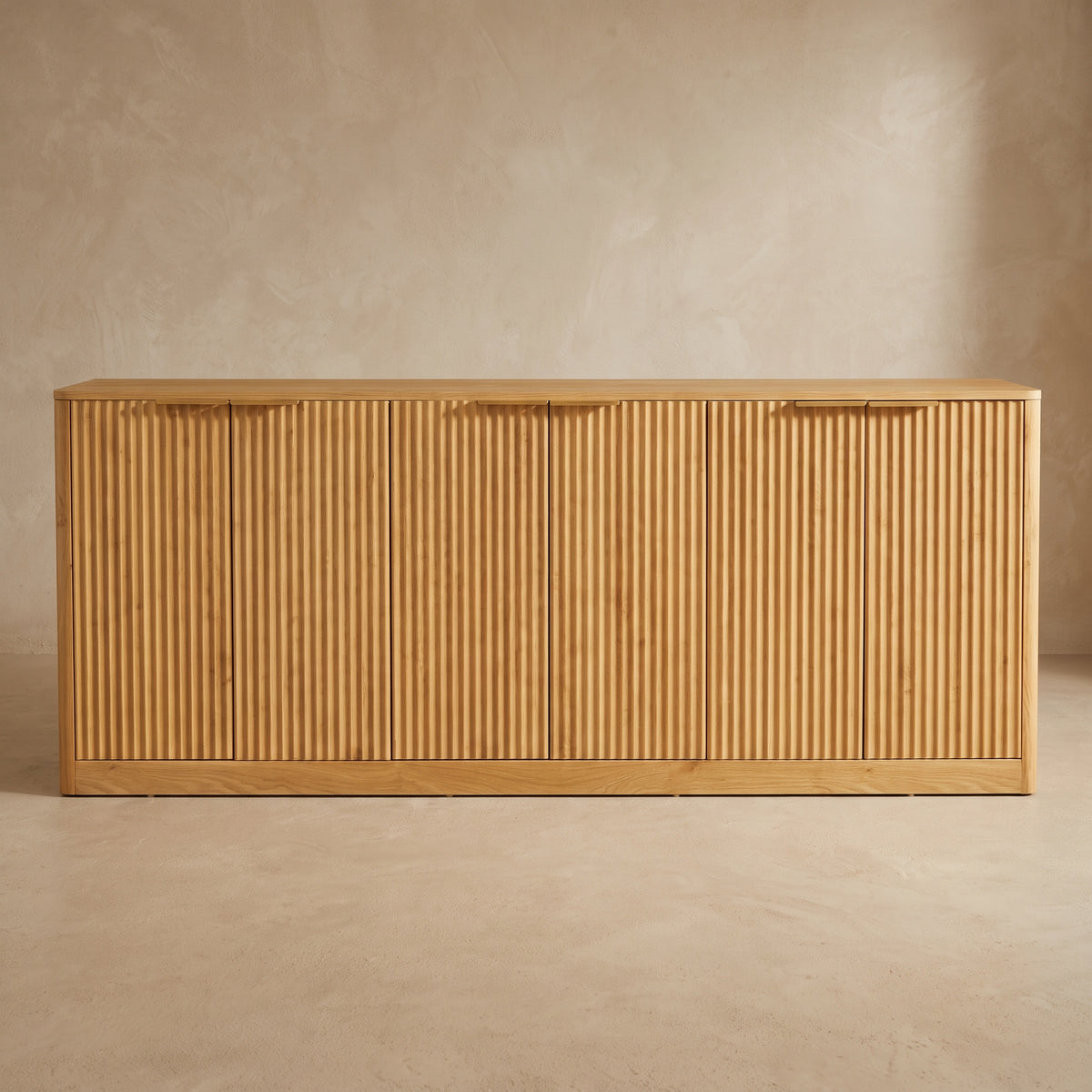 Ismara Natural Fluted Console Table (67")
