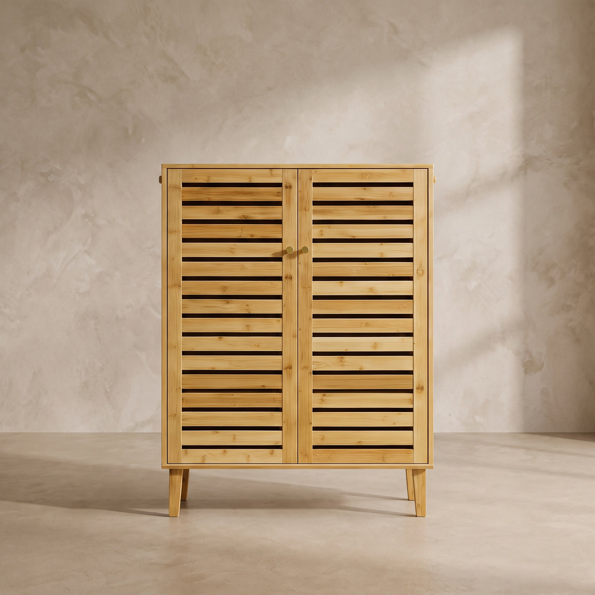 Sorella Compact Bamboo Slatted Shoe Cabinet (30")