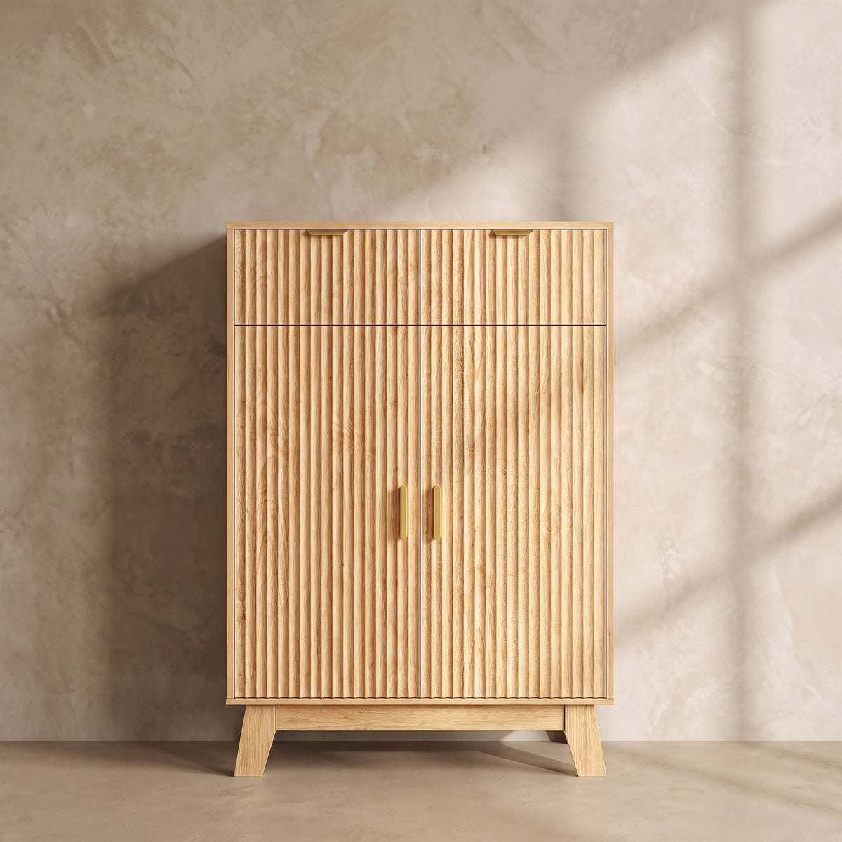 Liora Fluted Storage Shoe Cabinet (31.5")