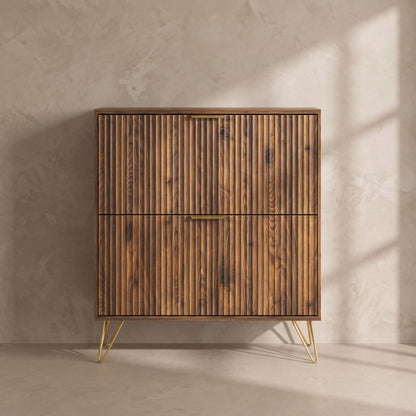 Marlowe Compact Fluted Shoe Cabinet (31.5")