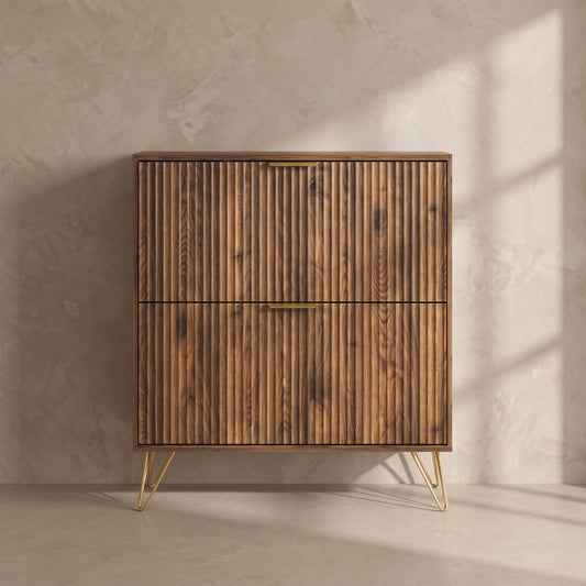 Marlowe Compact Fluted Shoe Cabinet (31.5")