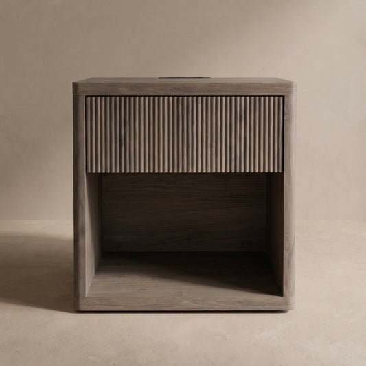 Cendrine Glass-Accented Nightstand