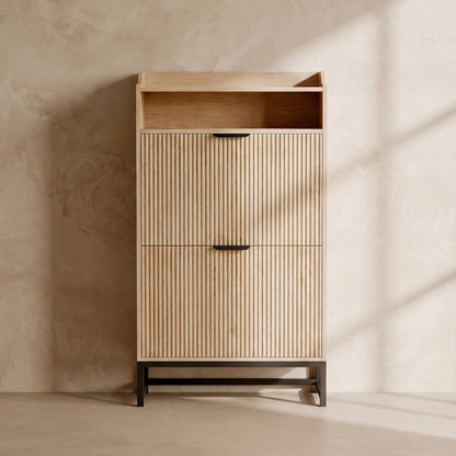 Valmere Wave Fluted Shoe Cabinet (30")