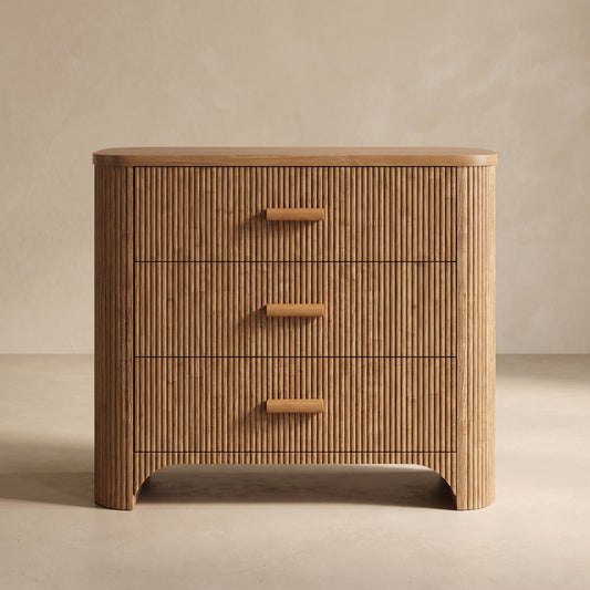 Montaigne Fluted Oak Nightstand (31.5")