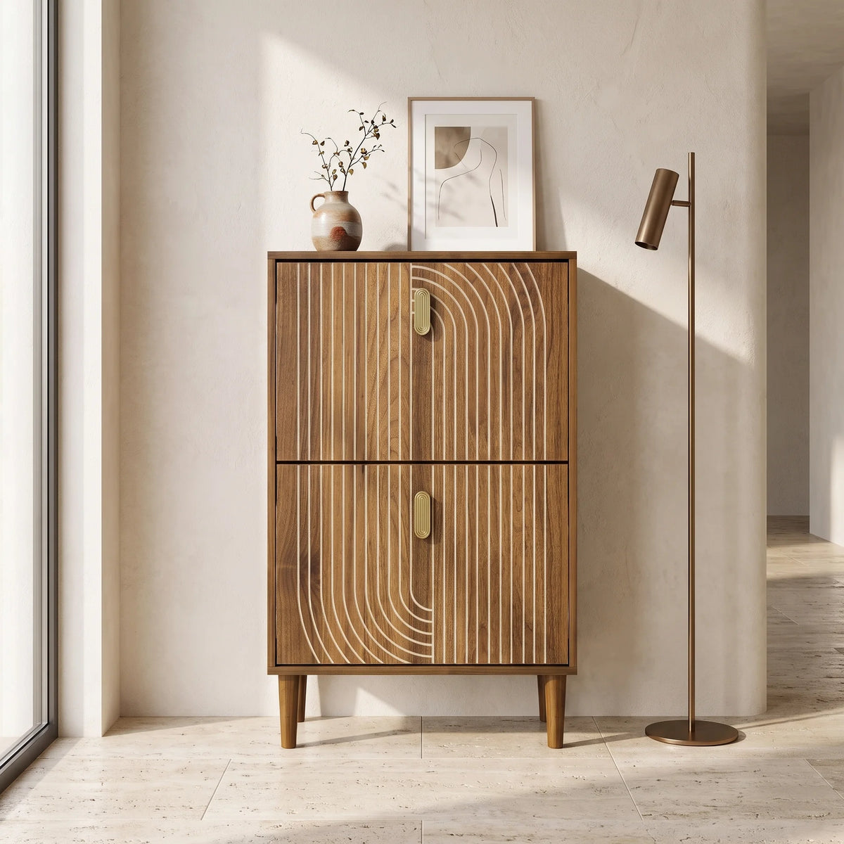 Everly Modern Flip Shoe Cabinet (23.6")