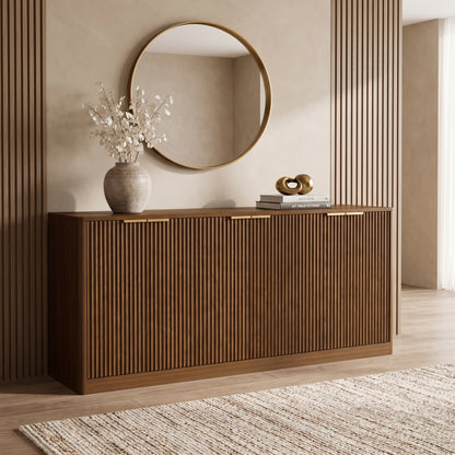 Ismara Walnut Fluted Console Table (67")