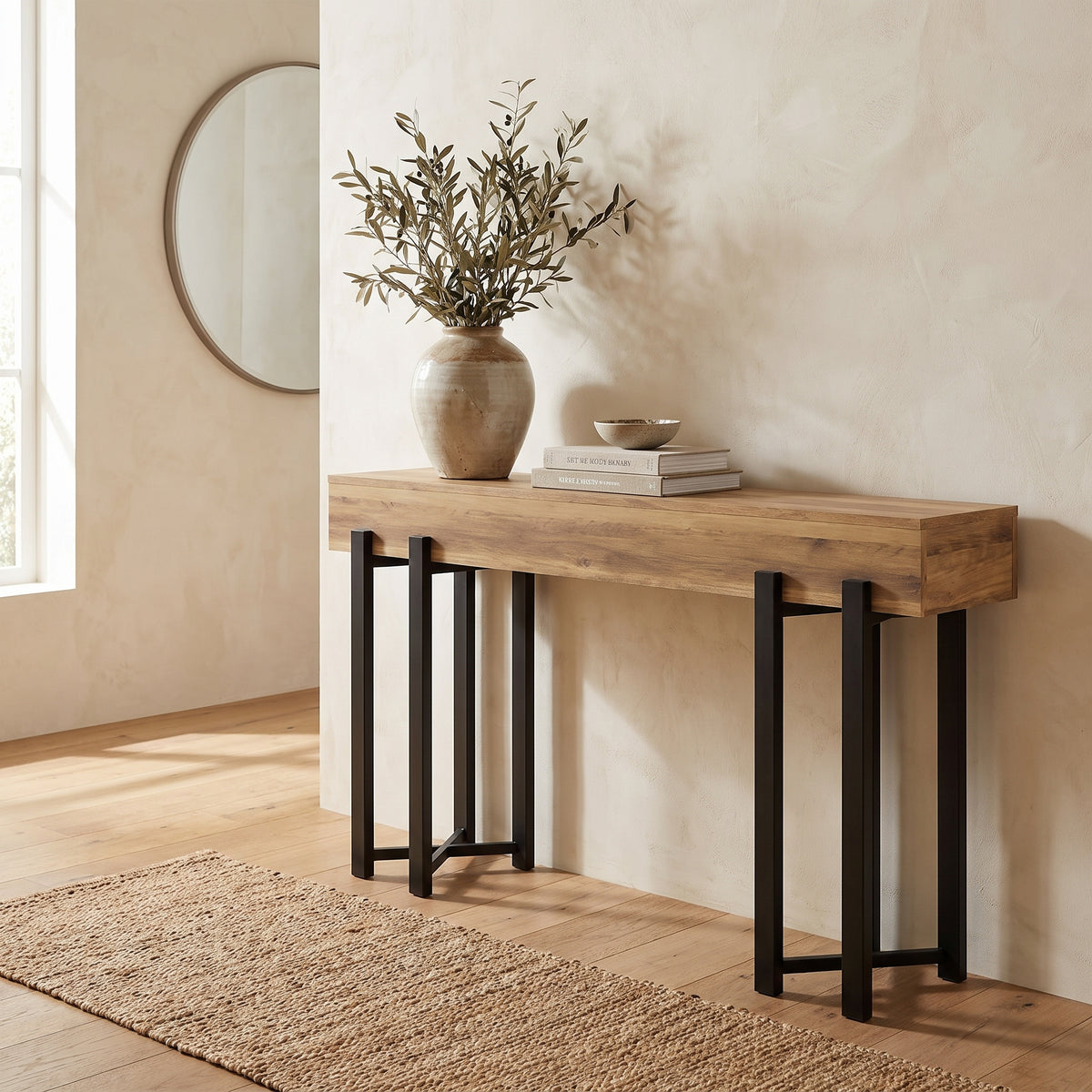 Valcera Iron-Leg Console Table (63")