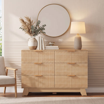 Perrin Fluted 6-Drawer Dresser (39.4")