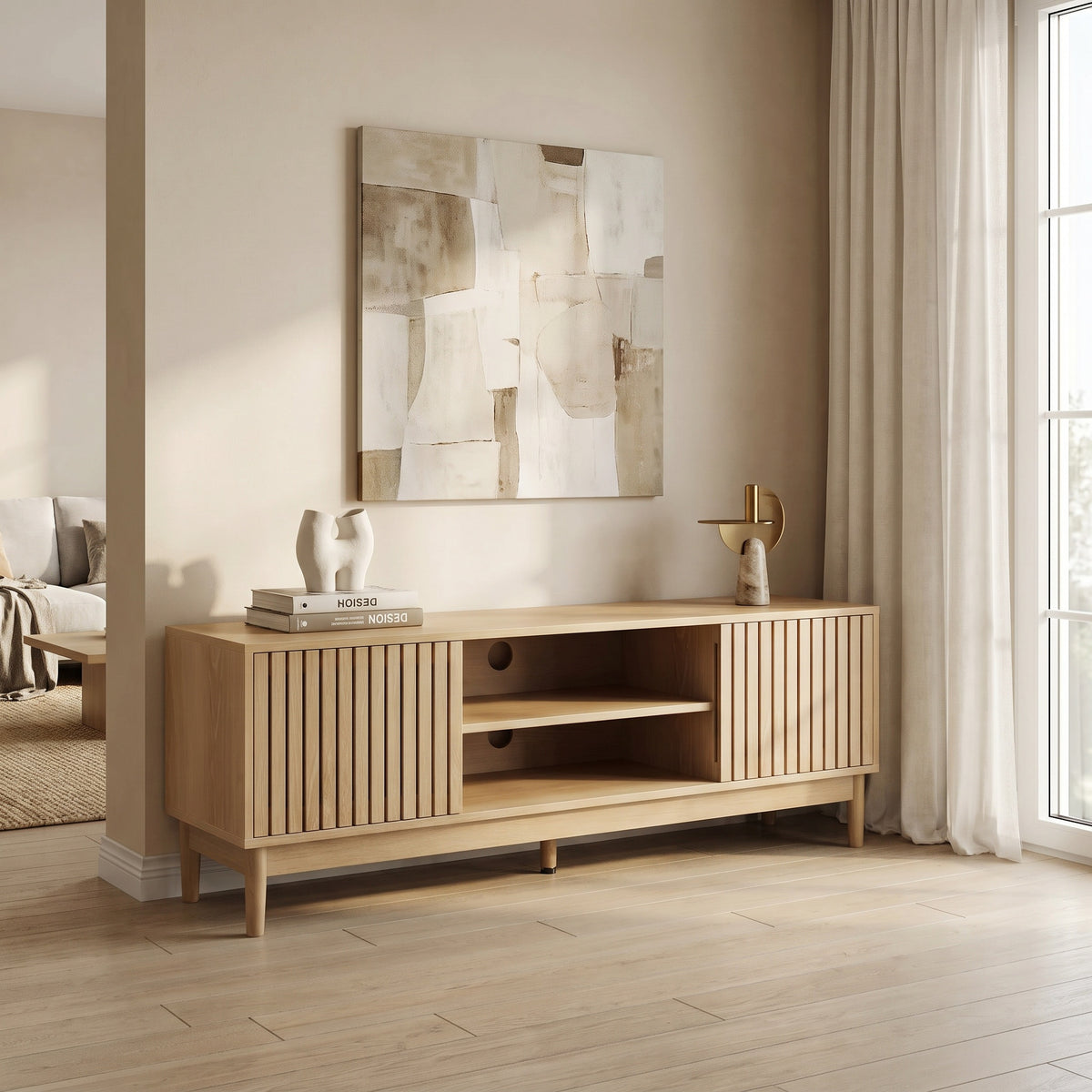 Averon Slatted Media Console (55")