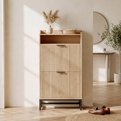 Valmere Wave Fluted Shoe Cabinet (30")