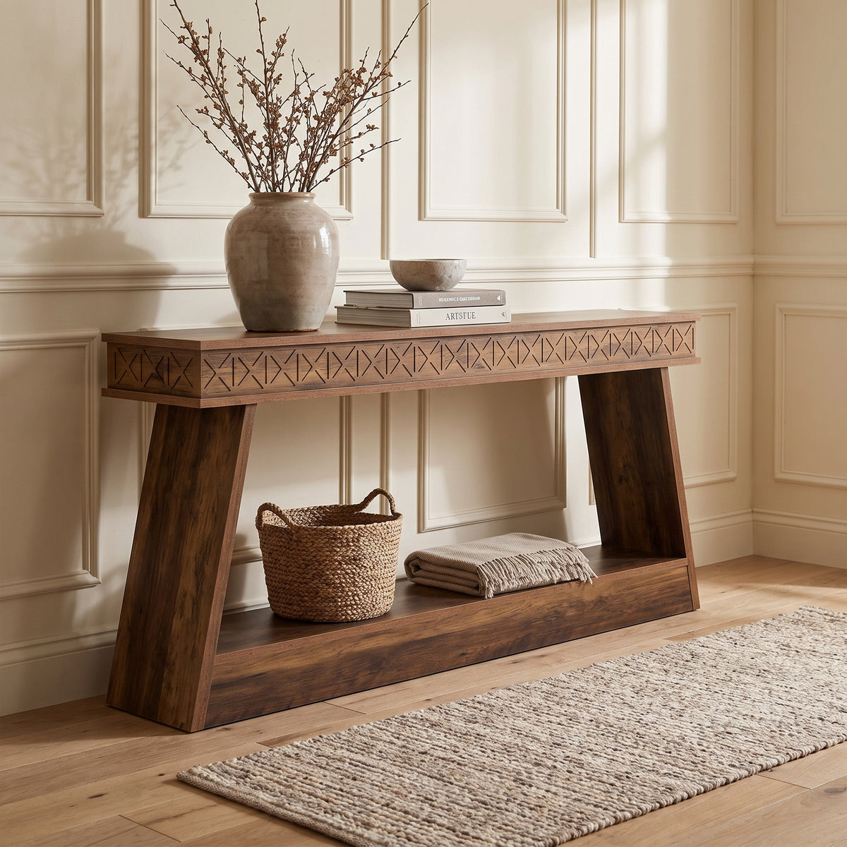 Vallora Open-Shelf Console Table (70")