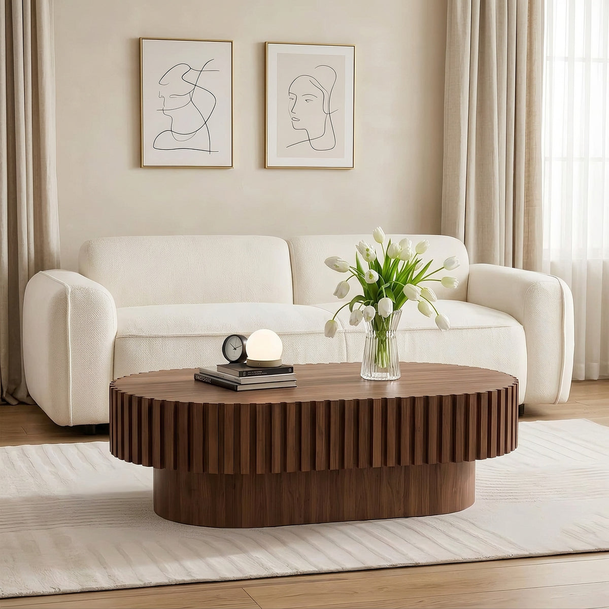 Tavira Fluted Coffee Table (43")