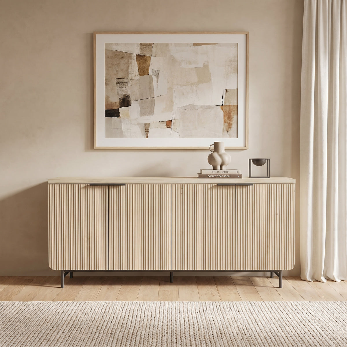 Lorien Fluted Media Console (71")
