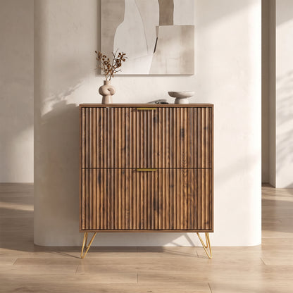 Marlowe Compact Fluted Shoe Cabinet (31.5")