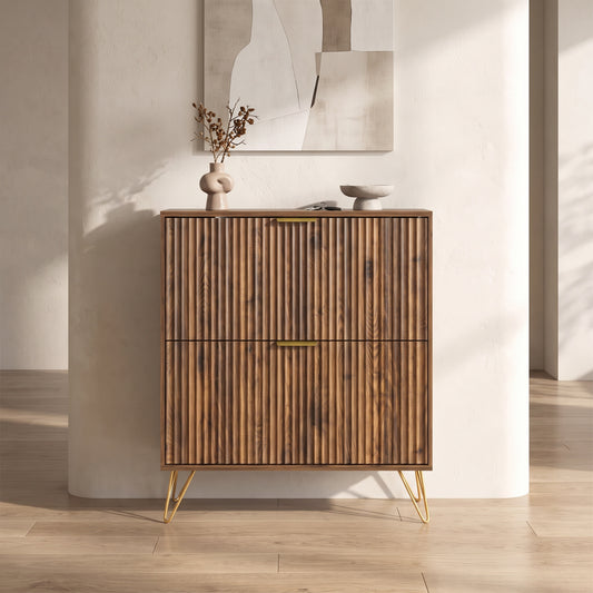 Marlowe Compact Fluted Shoe Cabinet (31.5")