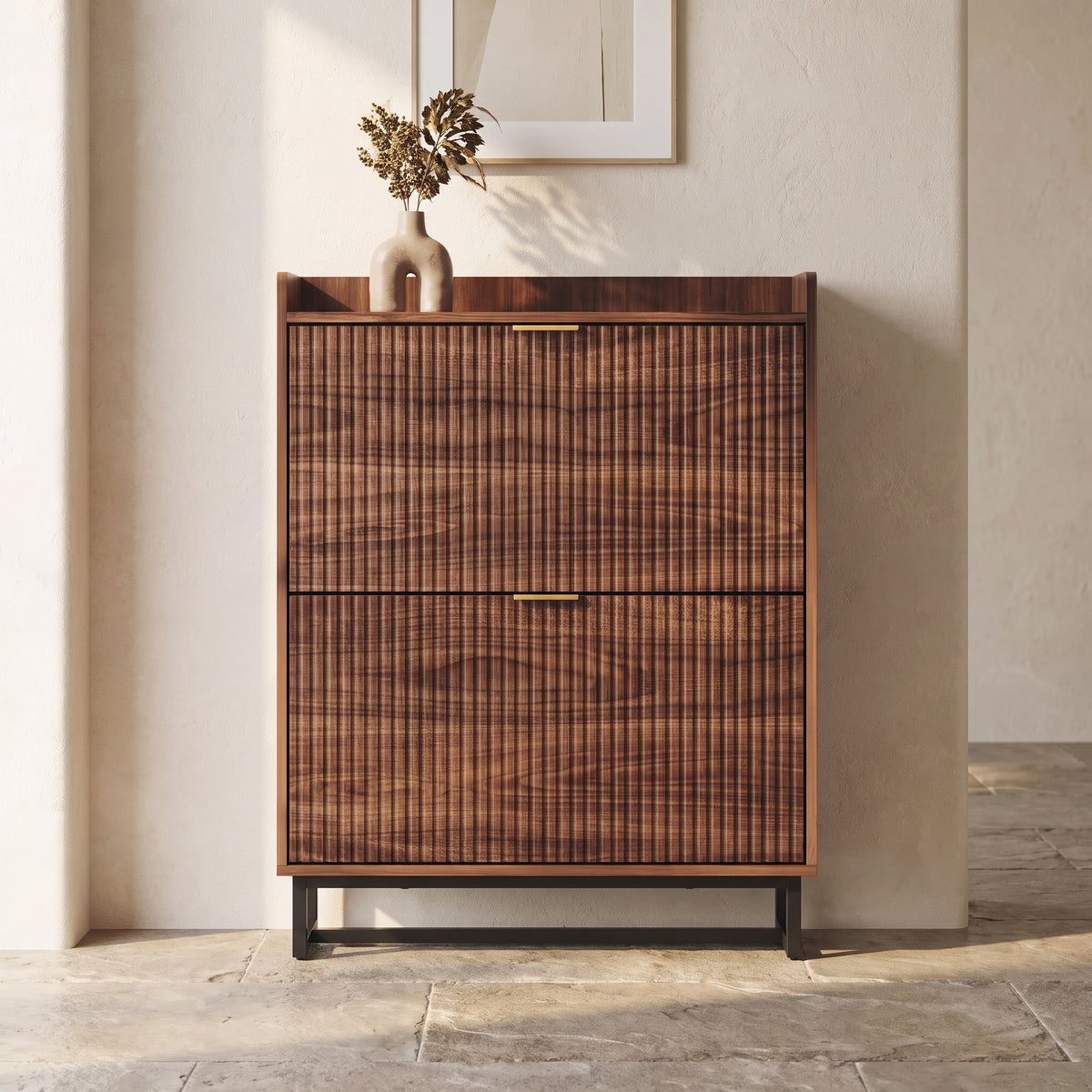 Aveline Elan Fluted Shoe Cabinet (31.5")