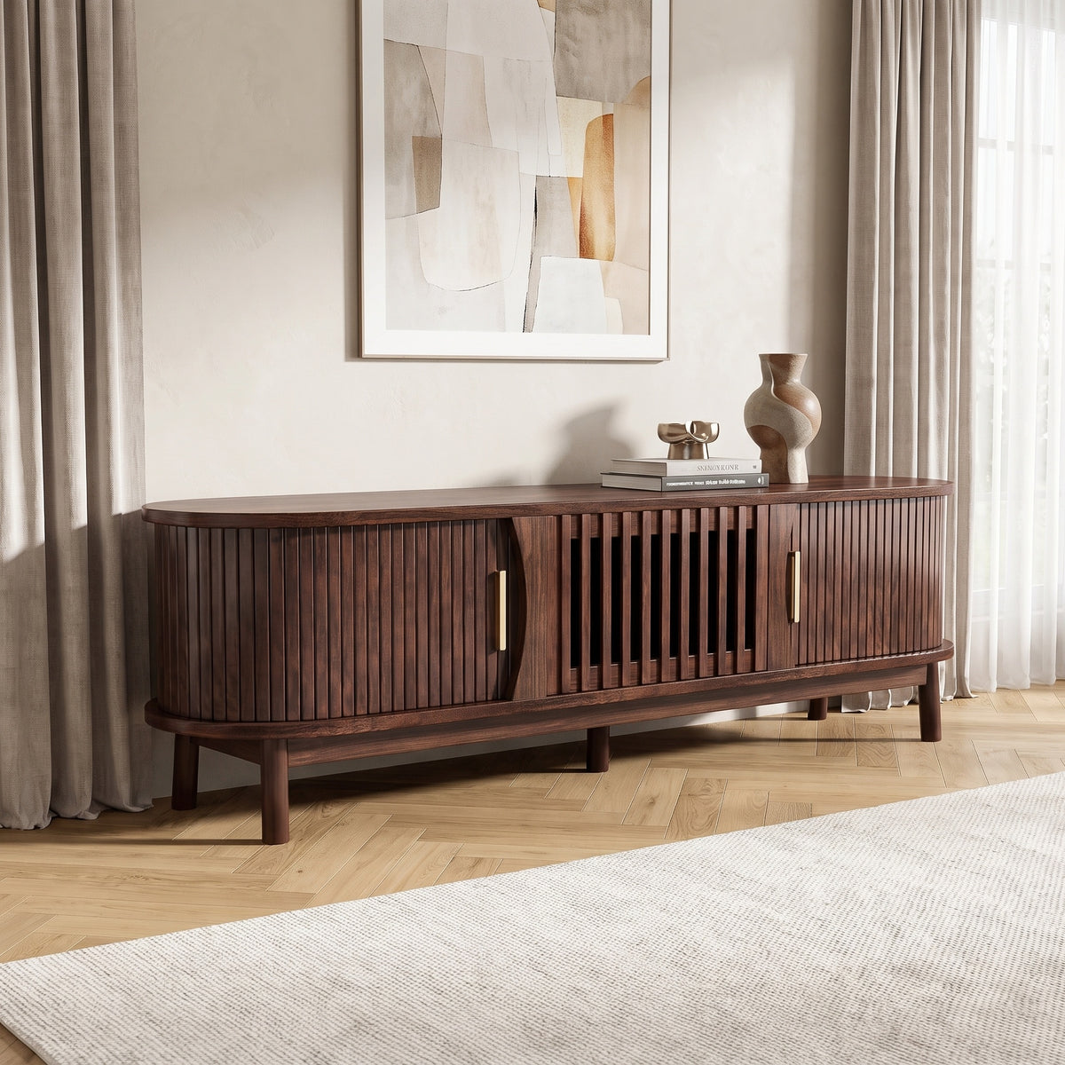 Caldris Mid-Century Media Console (67")
