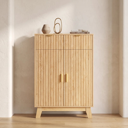 Liora Fluted Storage Shoe Cabinet (31.5")