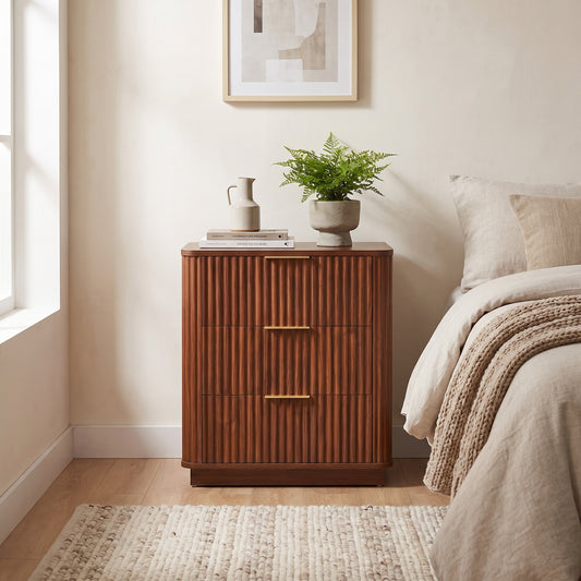 Luscan Walnut Drawer Nightstand (23.6")
