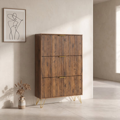 Marlowe Fluted Flip Shoe Cabinet (31.5")