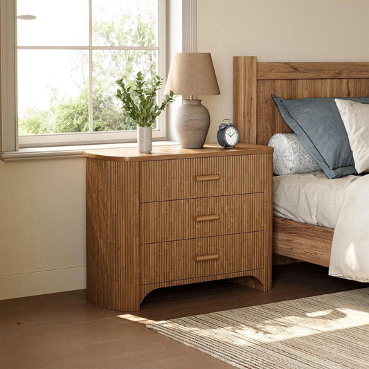 Montaigne Fluted Oak Nightstand (31.5")