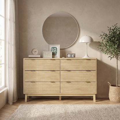 Ondara Fluted 6-Drawer Dresser (54")