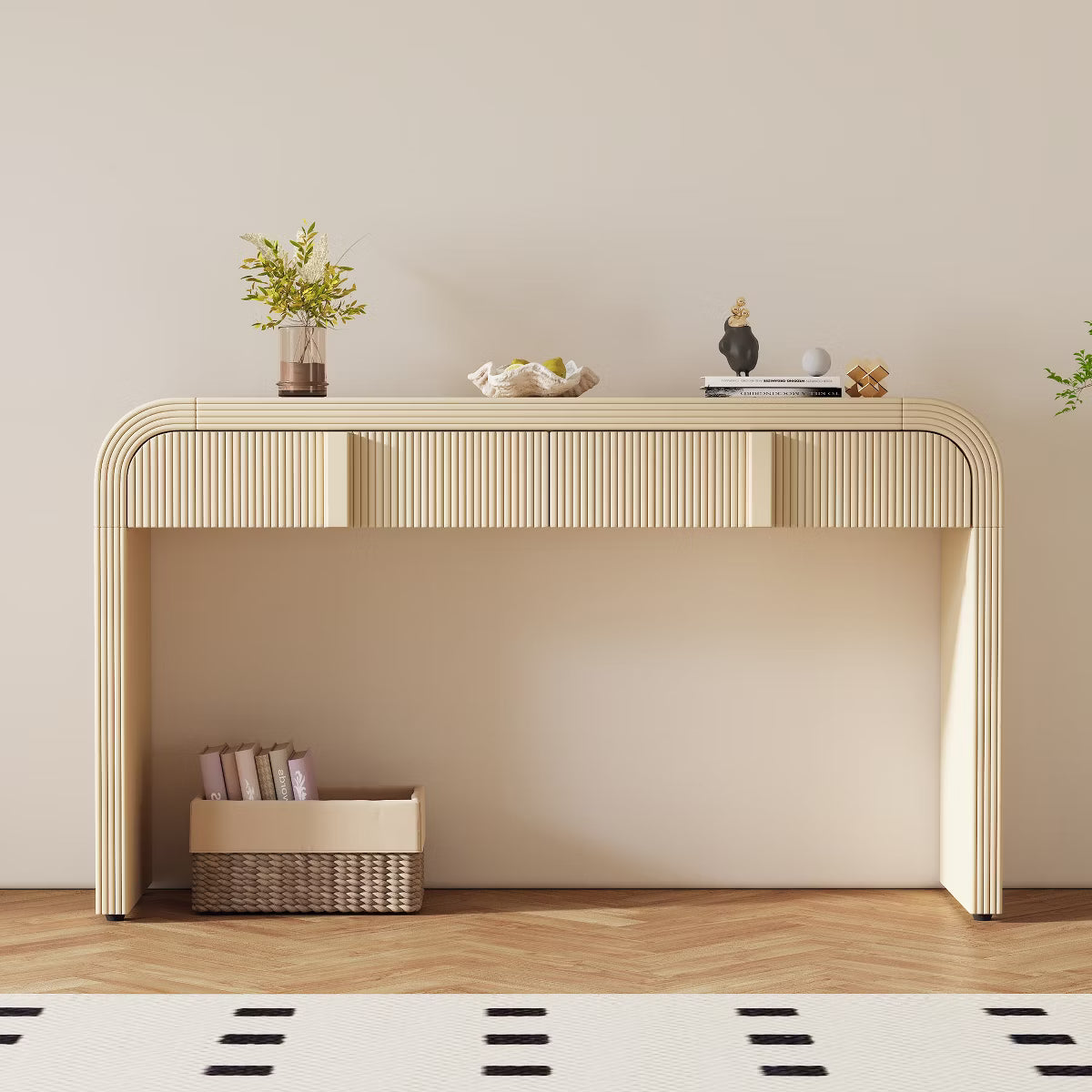 Vellorin Rounded Drawer Console Table (55")