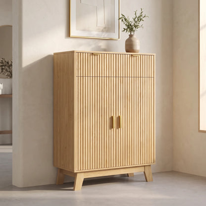 Liora Fluted Storage Shoe Cabinet (31.5")