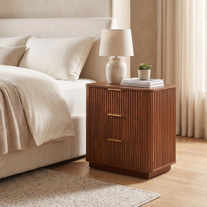 Luscan Walnut Drawer Nightstand (23.6")
