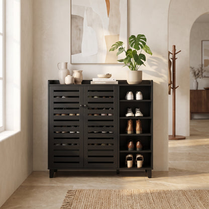 Sylvan Black Shoe Cabinet (45.7")