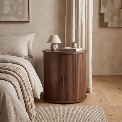 Thalor Walnut-Toned Charging Nightstand