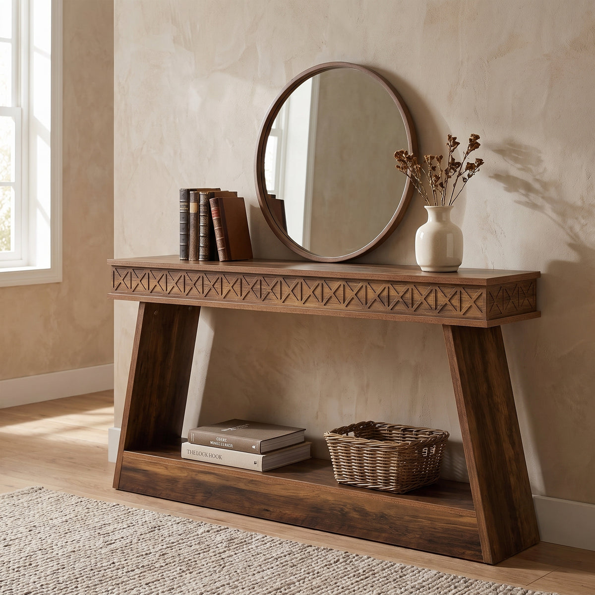 Vallora Open-Shelf Console Table (70")