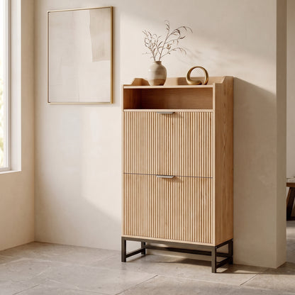 Valmere Wave Fluted Shoe Cabinet (30")