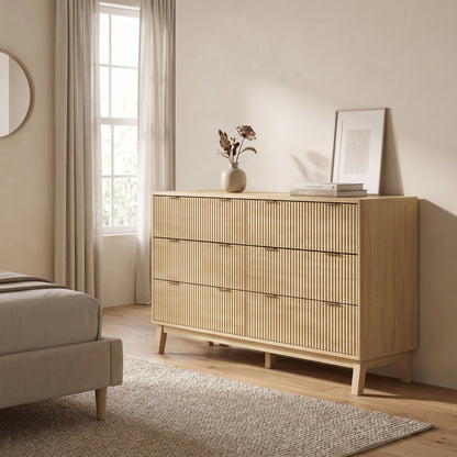 Ondara Fluted 6-Drawer Dresser (54")