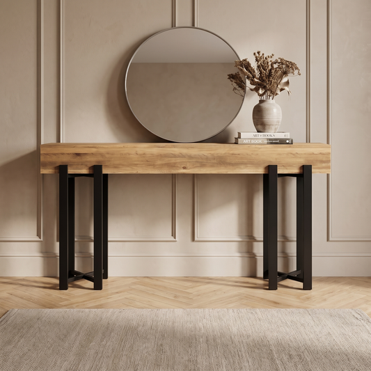 Valcera Iron-Leg Console Table (63")